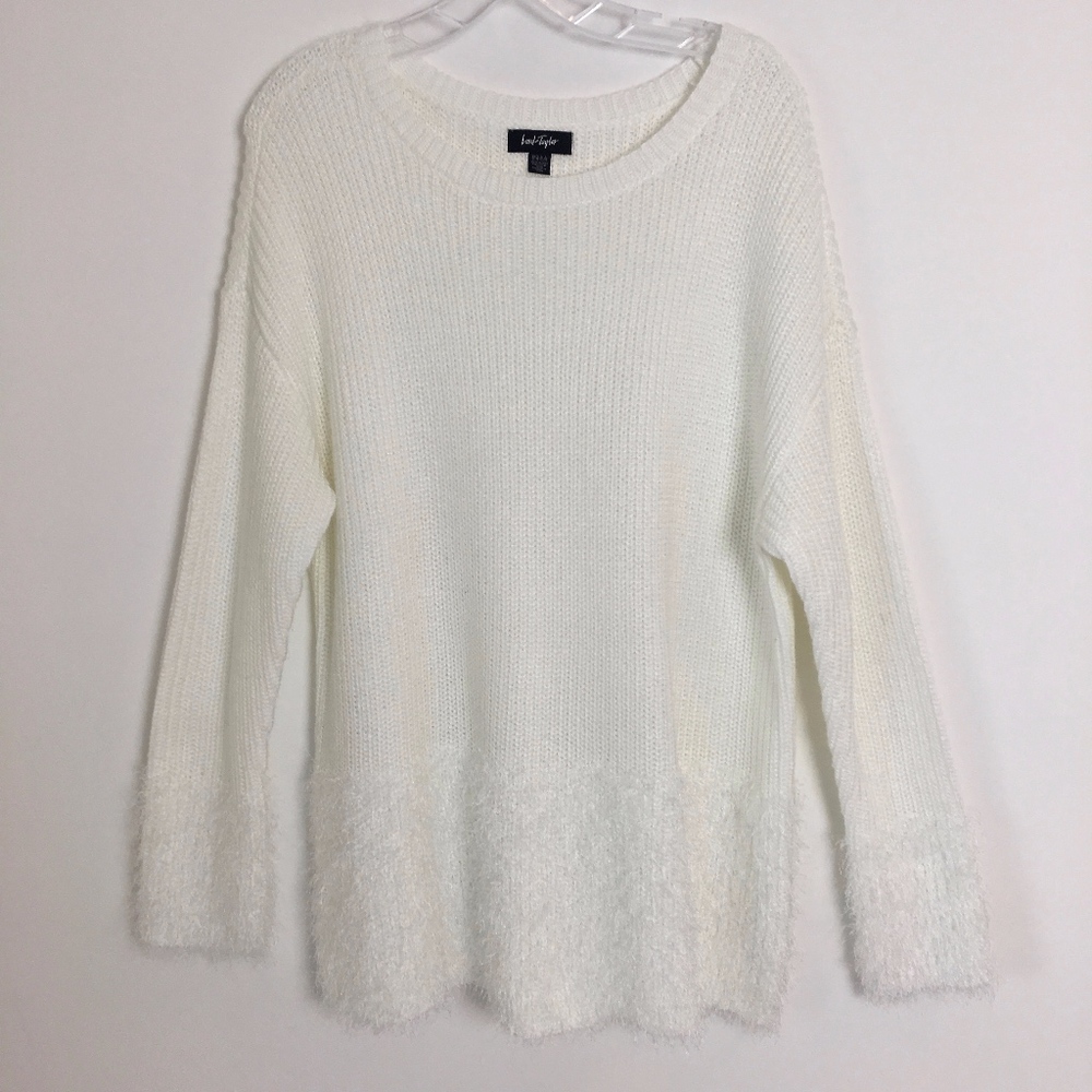 Lord & Taylor tunic white sweater women's XL